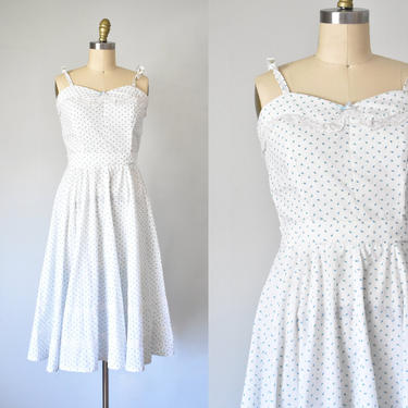 white floral sundress, cottage core cotton dress, summer dress, pin up rockabilly 