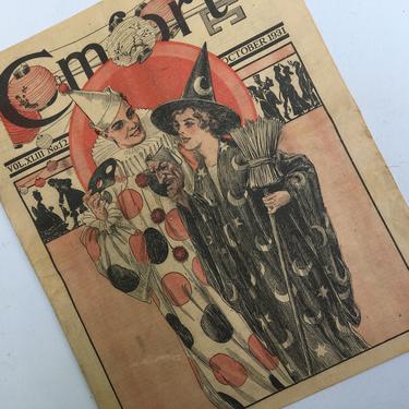 October 1931 Comfort Magazine, Halloween Costumes Of The 30's, Man And Woman At Party, Witch And Clown 