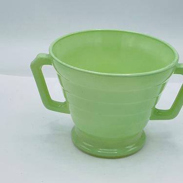 Vintage Hazel Atlas Moderntone Platonite Pastel Green Sugar Bowl 