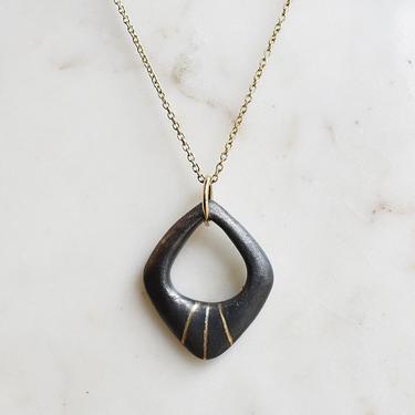 Small Freeform Gold Inlay Necklace