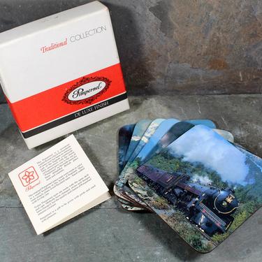 Calling All Train Lovers! Vintage Pimpernel Train Coasters - Set of 6 - In Original Box - Unused   | FREE SHIPPING 