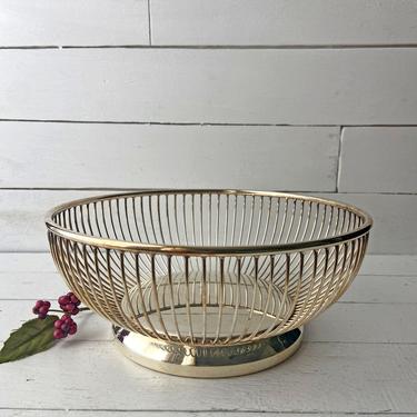 Vintage Silver Round Wire Fruit Basket | Midcentury Italian Bread Basket | Antique Retro Silver Plated Basket Kitchen Decor, Perfect Gift 