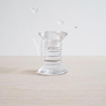 Vintage MCM Sculptural Glass Candleholder, Single