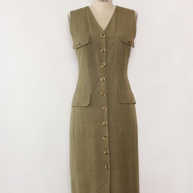 Olive Linen Trouser Dress M