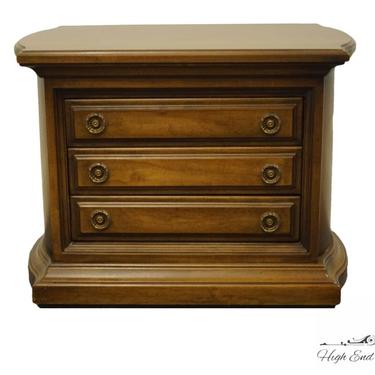 Brandt Furniture Solid Walnut Italian Provincial Accent Chairside Chest / End Table 