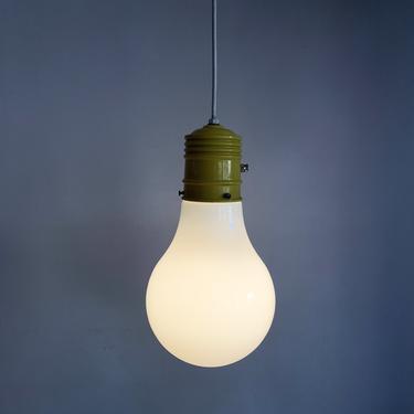 1960s Glass Bulb Lamp Pendant