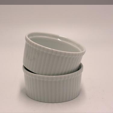 vintage Apilco ramekins/white porcelain/made in France 