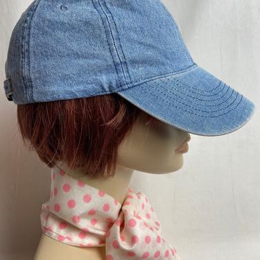 Denim baseball hat Trucker cap 100% cotton adjustable sizing faded blue jeans look 