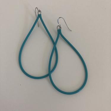 Turquoise Tear Drop Hoop Earrings