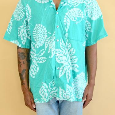 Vintage Flora Hawaii Allover Print Shirt XXL XL Oversize 