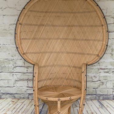 SHIPPING NOT FREE!!!  Vintage Wicker Peacock Chair 