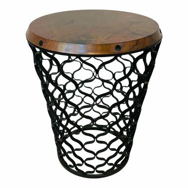 Global View Modern Metal Arabesque Side Table