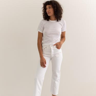 Vintage 28 29 Waist White Levi 501 Jeans | Button Fly Levi's | Made in USA | 