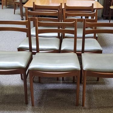 Item #T27 Set of Eight (or four) Mid Century Teak Dining Chairs c.1960s