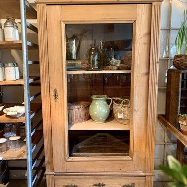 Vintage Pine Glass Front Cabinet