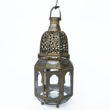 Moroccan Style Decorative Vintage Brass Pendant Tea Light Candle Holder 