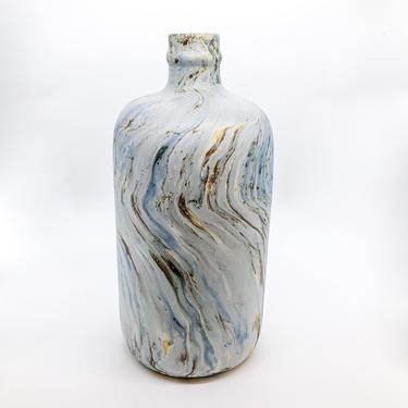 Large Blue Swirl Vase