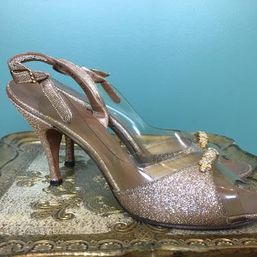 1950s good heels, metallic lurex, vintage 50s shoes, bests apparel, John Jerro, 8 narrows, clean acrylic, jewelled shoes, rhinestone pumps 