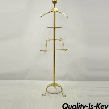 Vintage Glo-Mar Brass Cannonball Art Deco Gentlemans Suit Clothing Valet Stand