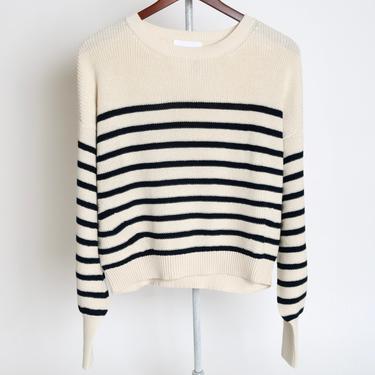 Layla Stripe Crew Sweater - Ivory/Navy