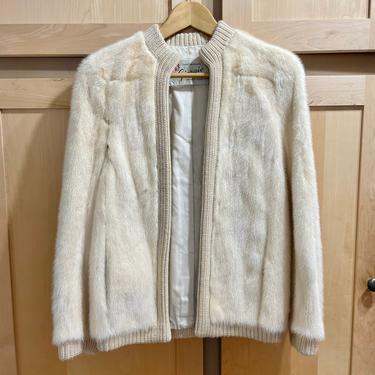 Vintage Christian Dior Fur Coat White Mink Jacket Designer Clothing XS SMALL 