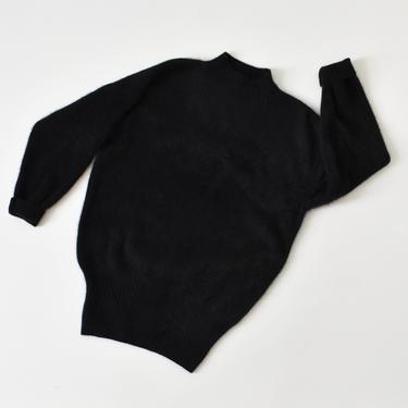 vintage soft black angora sweater, size M 