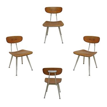 1950’s Wood and Metal School Chairs