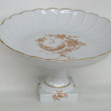 Limoges France Porcelain Gold Gilt Compote Fruit Centerpiece Bowl 2410B