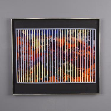 1970's Abstract Op Art Colorful Louis Nadalini 