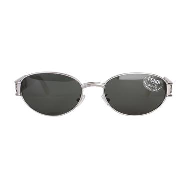 Fendi Vintage Silver Palladium Spell Out Side Frosted Acrylic Sunglasses