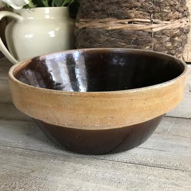 Rustic Stoneware Mixing Bowl, Large, Rustic Country Cottage Farmhouse Decor 