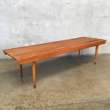 Mid Century Slat Bench / Coffee Table
