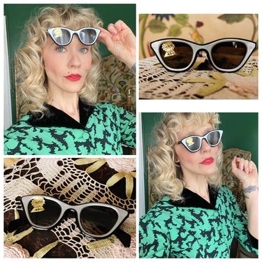 1950s Sunglasses // Columbia NOS Silver & Black Sunglasses // vintage 50s new old stock sunglasses NEVER WORN 