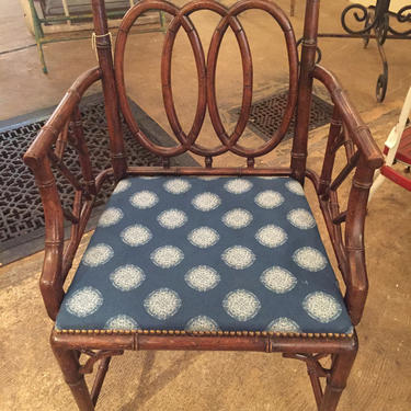 Vintage Faux Bamboo Wood Chair 