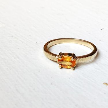 Sunshine Yellow Sapphire Etched Gold Band Handmade 14k yellow solid gold natural yellow sapphire 