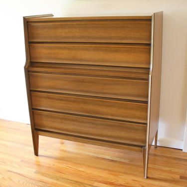 Mid Century Modern High and Low Dressers by United