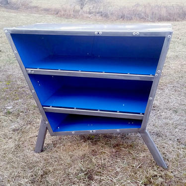 Jetsons Inspired Vintage Steel Trapezoid Cabinet