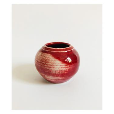 Vintage Red Pottery Bud Vase / Tiny Planter 