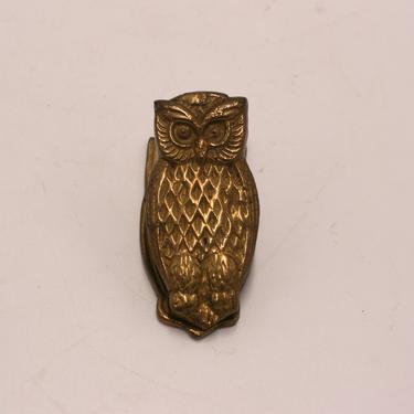 vintage brass owl clip 