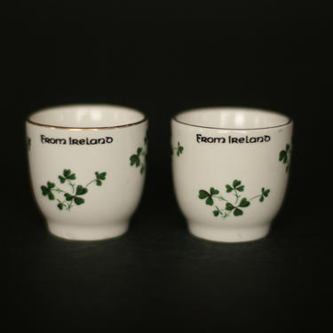 vintage carrigaline whiskey cups or shot glasses/cork ireland/set of two 