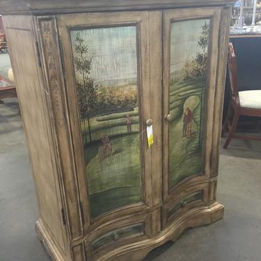 Hand-Painted Golf Theme Armoire (Item # 125164)