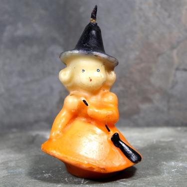 Halloween Witch Candle by Gurley - Adorably Sweet Witch Just in Time for Halloween! - 1950 Vintage Gurley Candle | FREE SHIPPING 