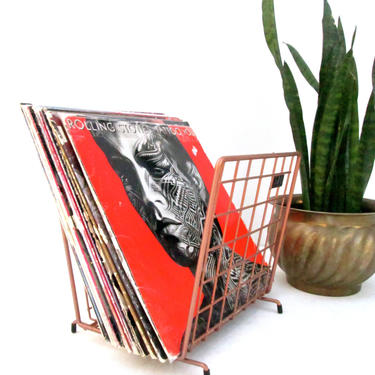 Mid-Century Modern Copper Steel Wire Record Rack || Vinyl Holder || LP Storage || Sound Accessories Corp. || Custom Color Available! 