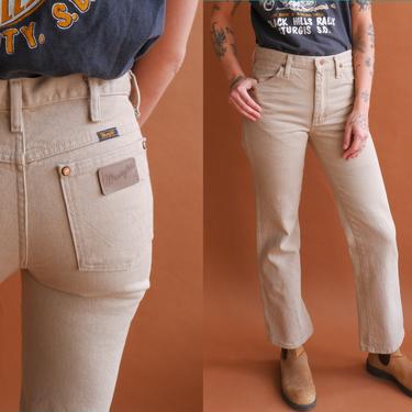 Vintage Tan Wrangler Denim/ 1990s Light Brown High Waisted Straight Leg Jeans/ Size 30x30 