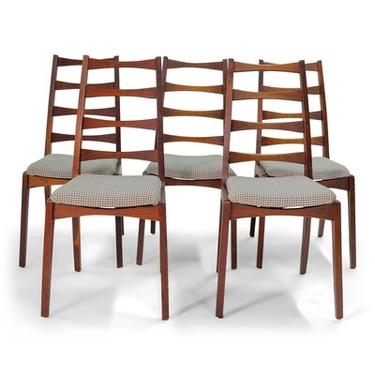 Set of 5 Ladder Back Dining Chairs