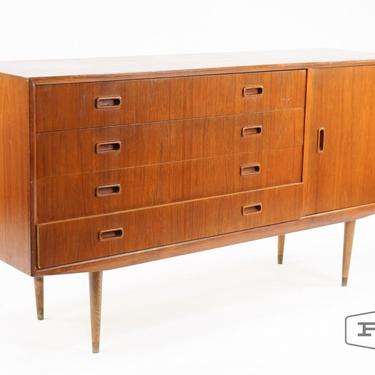 Teak Credenza with Four Drawers