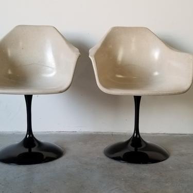 Herman Miller Eames - Style Fiberglass Swiveling Chairs - a Pair 