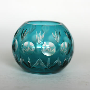 vintage cut to clear aquamarine vase 
