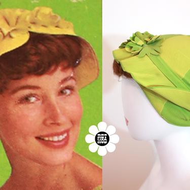 KITSCHY Vintage 60s Green Swim Cap with Built-In Bangs - Comes with Original Box 