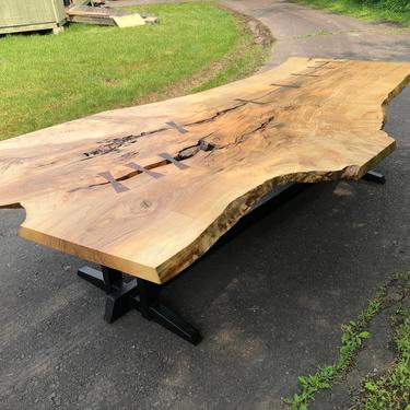 Live Edge Ash Dining Table - George Nakashima Style Table - Mid Century Modern - Danish Modern - Slab Table  - Conference Table 